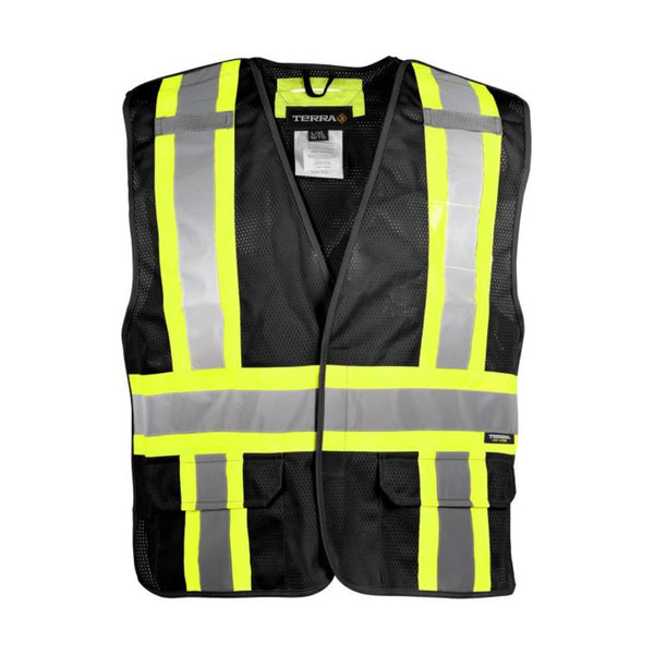 Gilet de travail haute visibilité Tear Away Terra 5 Points - Noir 116523BK