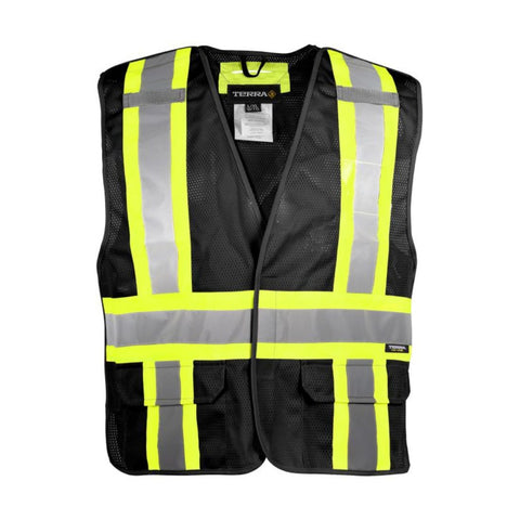Gilet de travail haute visibilité Tear Away Terra 5 Points - Noir 116523BK