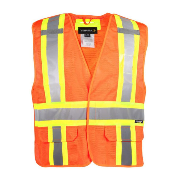 Gilet de travail haute visibilité Tear Away Terra 5 Points -  Orange 116523OR
