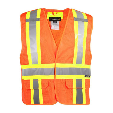 Gilet de travail haute visibilité Tear Away Terra 5 Points -  Orange 116523OR