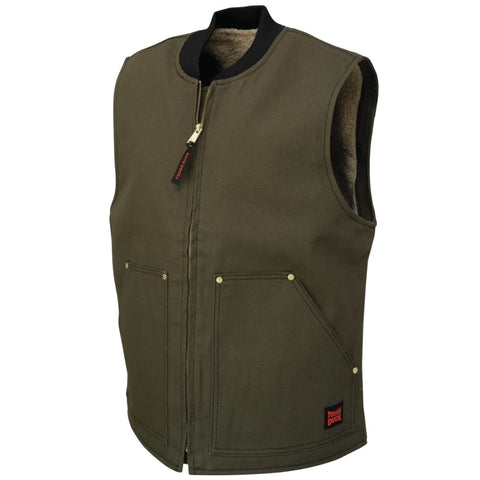 Gilet en duvet doublé sherpa Tough Duck pour homme WV06 - Vert