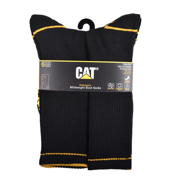 Lot de 6 chaussettes de travail Cat Advanced 1/2 coussinets - Noir