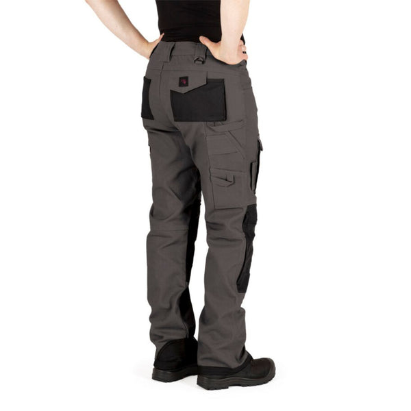 Pantalon de travail extensible en canard avec genouillères pour femmes P&F PF877 - Gris