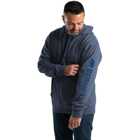 Pull à capuche à manches signature Berne pour hommes SP401 - Bleu