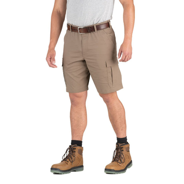 Short cargo de travail Berne Heartland Flex Ripstop 25 cm pour homme S912 - Tan