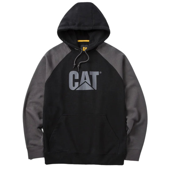 Sweat à capuche raglan color block CAT pour hommes 1050024 - Noir/Gris