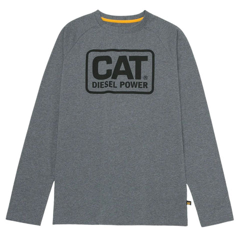 T-shirt de travail CAT Diesel Power à manches longues pour homme 1010201 - Gris chiné foncé