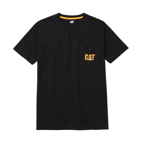 T-shirt de travail à manches courtes et poche avec logo CAT pour homme 1510552 - Noir