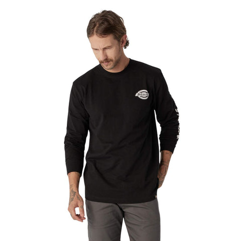 T-shirt de travail à manches longues Dickies Heavyweight Logo pour homme WL22C - Noir