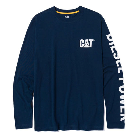 T-shirt de travail à manches longues pour homme CAT Diesel Power 1010042 - Bleu