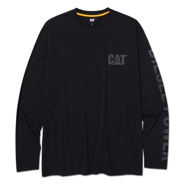 T-shirt de travail à manches longues pour homme CAT Diesel Power 1010042 - Gris/Noir