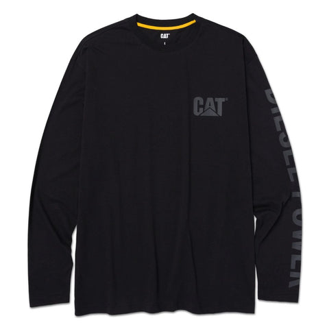 T-shirt de travail à manches longues pour homme CAT Diesel Power 1010042 - Gris/Noir