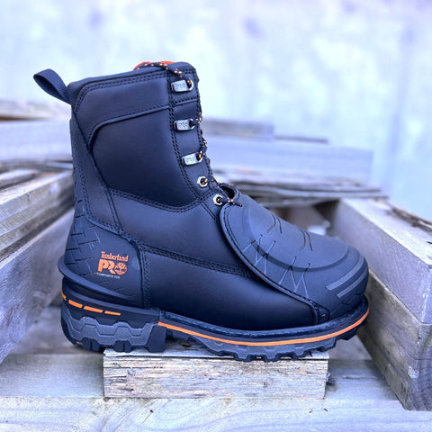Botte de sécurité imperméable à bout composite Timberland PRO Boondock pour hommes de 8 po avec protection externe MET - TB0A66G7EDW Noir
