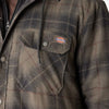 Veste-chemise en flanelle à capuche pour hommes avec Hydroshield TJ211 de Dickies - Vert/Noir/Brun