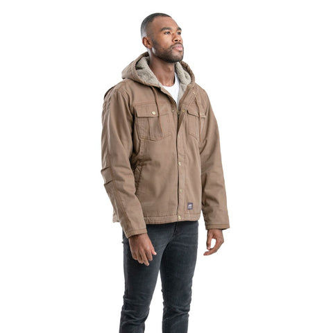 Veste à capuche doublée en sherpa délavée Berne pour homme HJ47