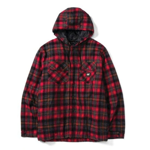 Veste de travail CAT en flanelle à capuche pour homme 1040045 - Rouge