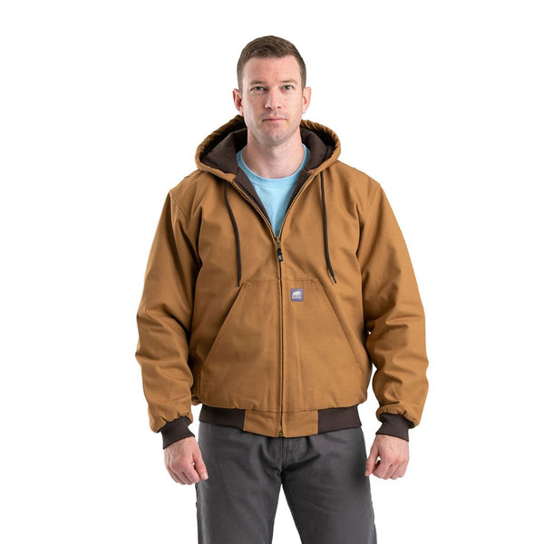 Veste de travail active à capuche Heritage Duck pour hommes Berne HJ51 - Brun