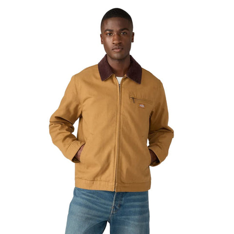 Veste de travail en toile de canard Dickies pour homme, doublée de tissu couverture A8DEV - Brun