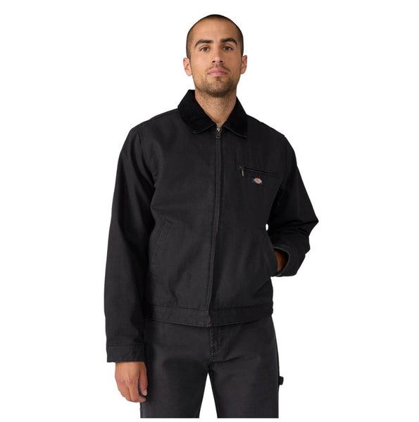 Veste de travail en toile de canard Dickies pour homme, doublée de tissu couverture A8DEV - Noir