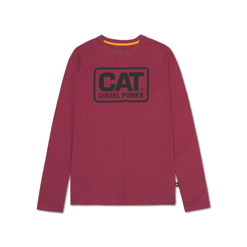 T-shirt de travail à manches longues CAT Diesel Power pour hommes 1010049 - Rouge
