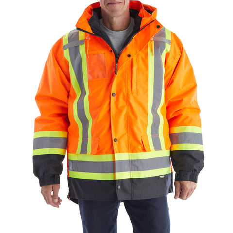 TERRA Veste d'hiver haute visibilité 7 en 1 pour hommes - 116501 - Orange