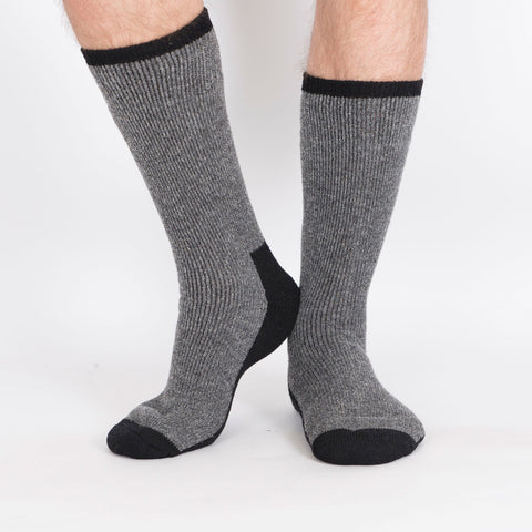 Chaussettes isolées en laine mélangée Kodiak pour hommes 2 paires - Noir