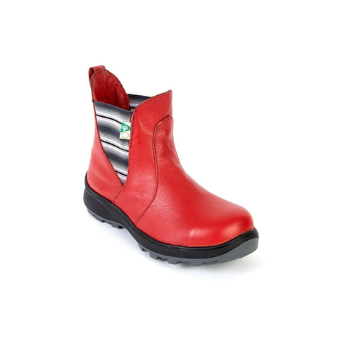 Botte de sécurité pour femmes Paris Feather, à embout d'acier 140552 - Rouge