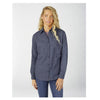 Chemise de travail en flanelle à carreaux à manches longues pour femmes FL075 - Chevron bleu