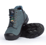 Botte de travail P&F S556 avec fermeture éclair latérale de 6 po pour femmes à embout en acier - Marine