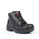 Botte de travail en cuir P&F S559 de 6 po pour femmes à embout d'acier - Noir