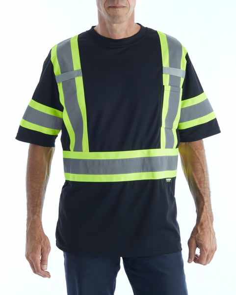 T-shirt de travail à haute visibilité, à manches courtes 116524bk - noir