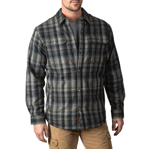 Veste chemise en flanelle stretch doublée Sherpa Lone Oak Walls YJ933 - Gris